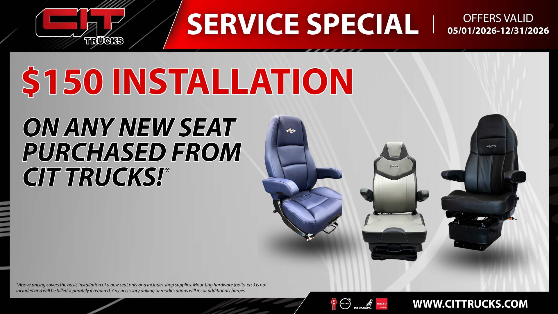Seat Installation - CIT Trucks