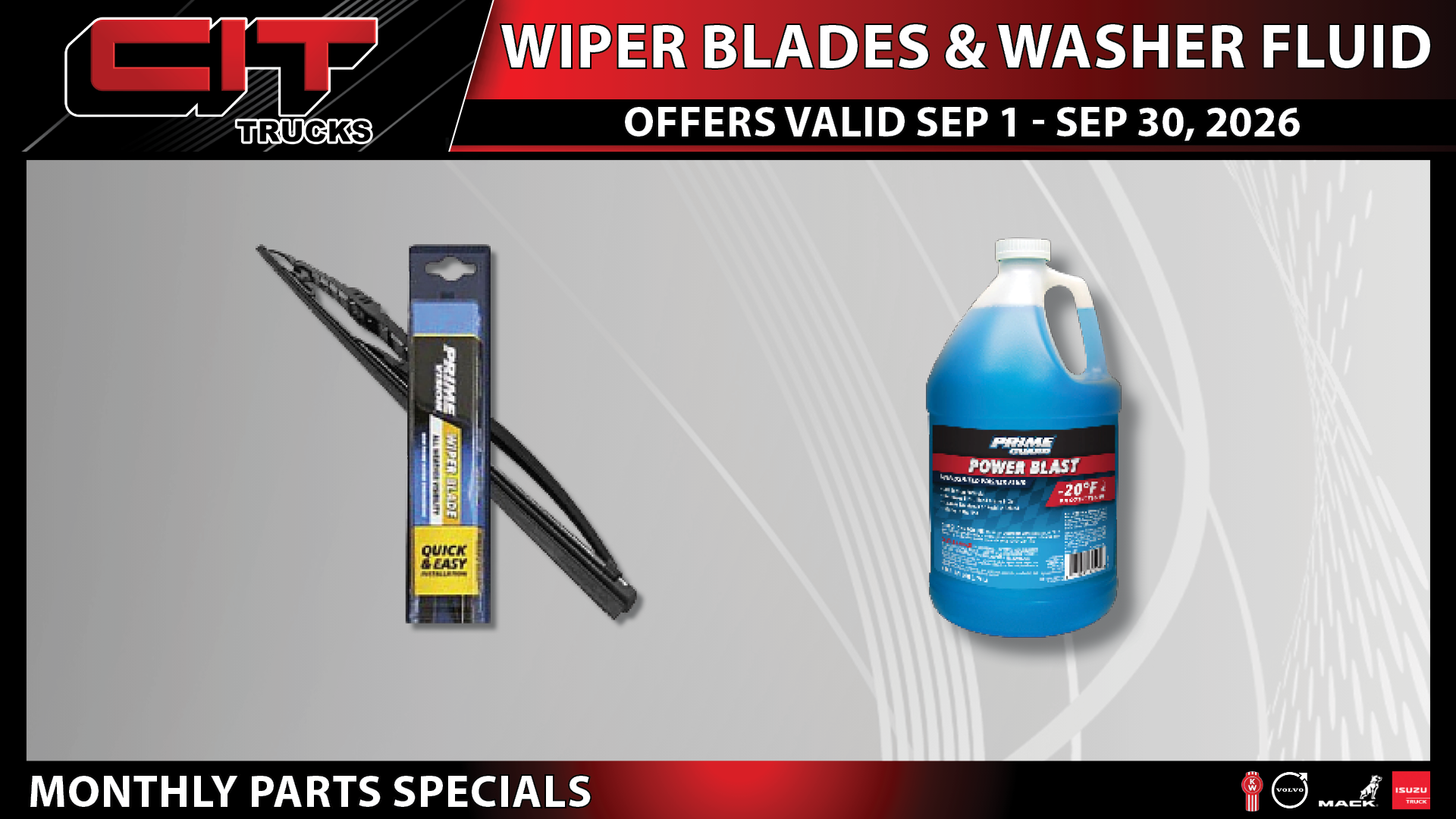 Wiper Blades / Washer Fluid - CIT Trucks
